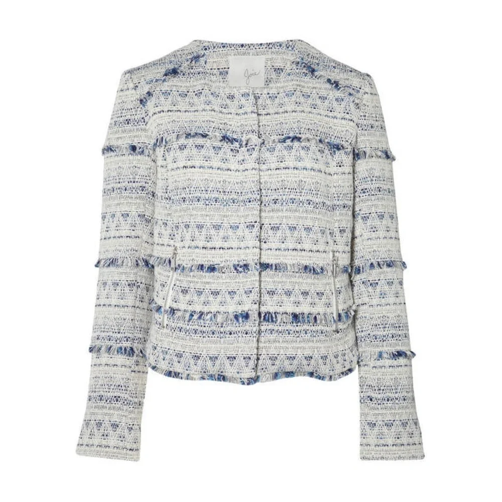 NEW Joie Tweed Fringe Boucle Moto Jacket Boho Size Small - Picture 7 of 14